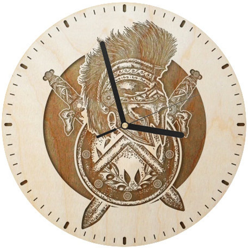 Ecological wall clock Spartan helmet GIFT