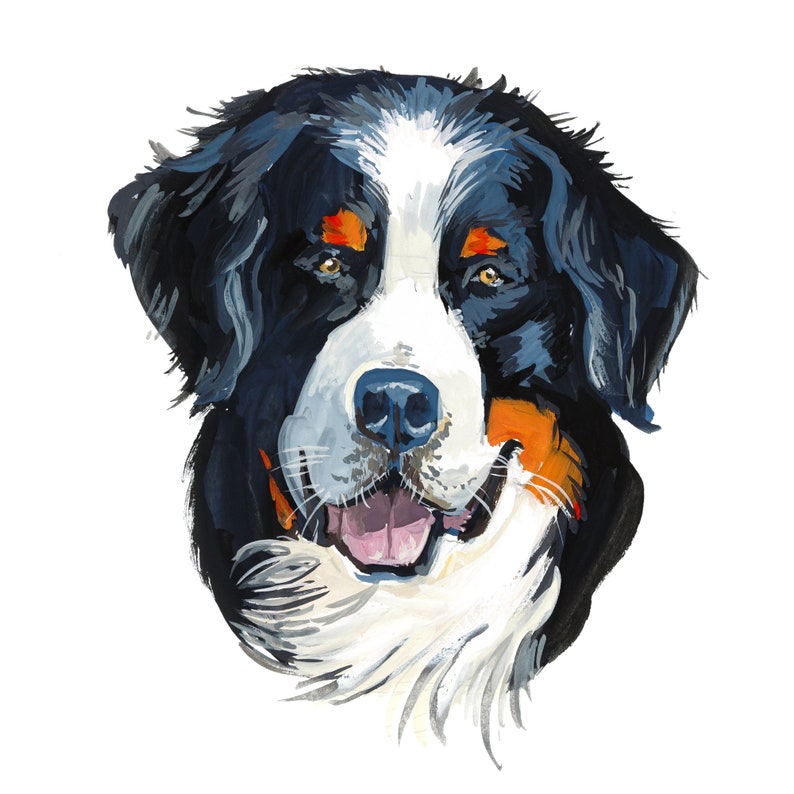 Bernese Mountain Dog Watercolor Wall Art Bernese Mountain Etsy