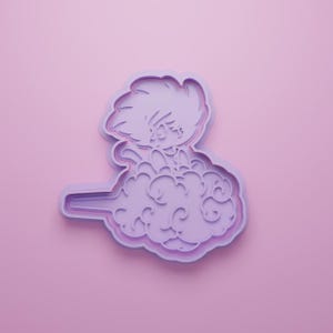 Goku Kid on Flying Nimbus Cutter & Stamp STL – Dragon Ball Boy Cookie, Clay, Fondant, DIY Baking and Crafts – Printable Download