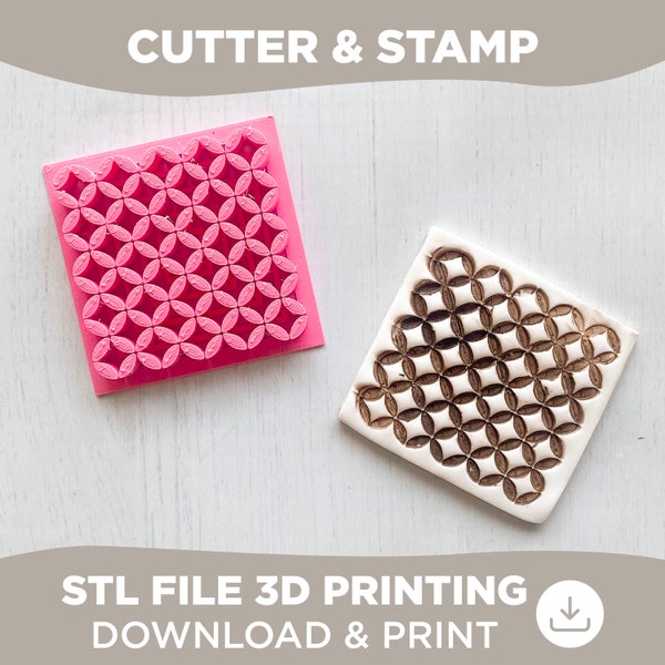 Circular Mosaic Cookie Stamp - Geometric Symmetrical Pattern - DIY Baking Tool Cookies - Pottery tool - STL FILE - 3D Download and Print.