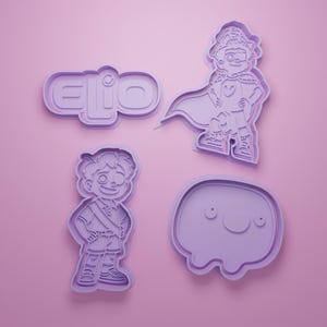 Elio Pixar 3D Cutter und Stempel Set STL – Logo, Elio, Super Elio mit Cape und OOOOO – Keks, Clay, Fondant, DIY Backen – Download