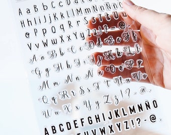 Triple Alphabet clear stamp - Silicon stamp - Letters, icons and numbers