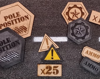 Gaslands Token Set, 28 mm 1:64 schaal war games table top gaming