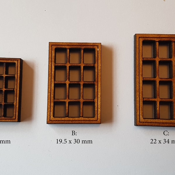 10 pack MDF Laser Cut Windows for Terrain buildings D&D Warhammer 28mm railway diorama model O