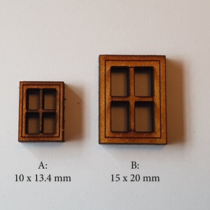 Confezione da 10 finestre in MDF tagliate al laser per edifici del terreno D&D Warhammer 28mm diorama ferroviario modello F