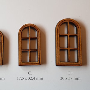 Confezione da 10 finestre in MDF tagliate al laser per edifici del terreno D&D Warhammer 28mm diorama ferroviario modello D