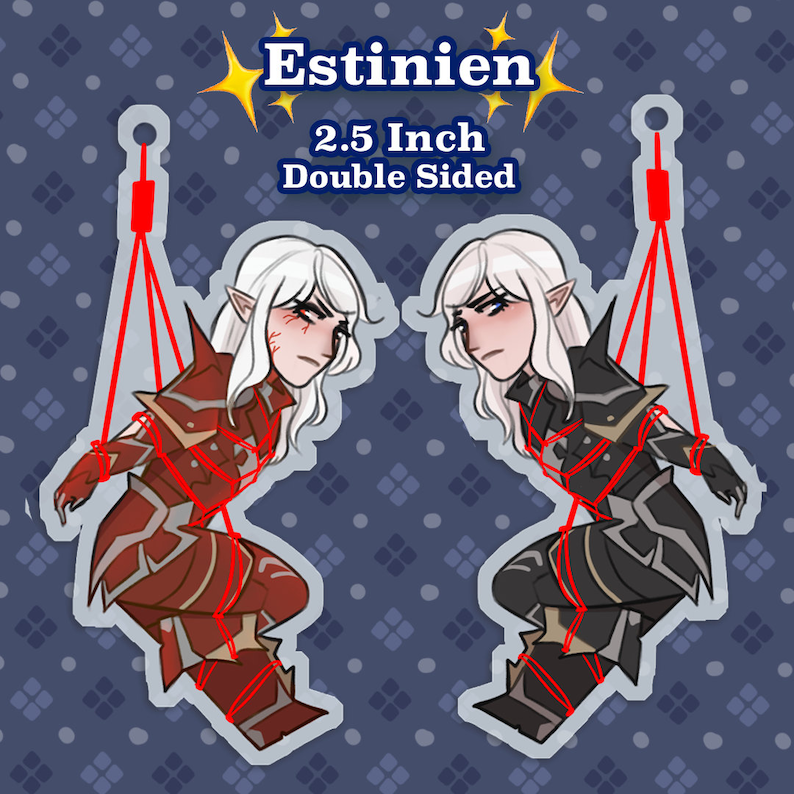 FFXIV Heavensward Shibari Keychain 2.5 Inch Estinien