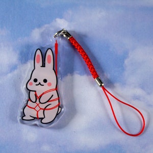 Rope Bunny 2.5 Inch Shibari Keychain, Rope Rabbit Cute Funny Cheeky Gift Kink Punny