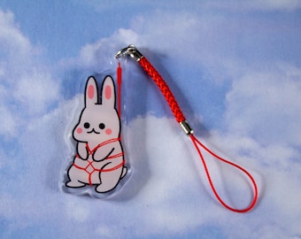 Rope Bunny 2.5 Inch Shibari Keychain, Rope Rabbit Cute Funny Cheeky Gift Kink Punny
