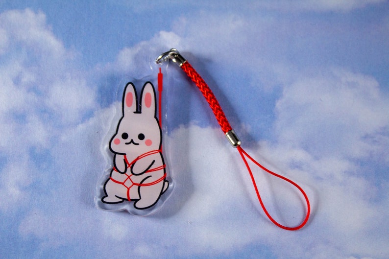 Rope Bunny 2.5 Inch Shibari Keychain, Rope Rabbit Cute Funny Cheeky