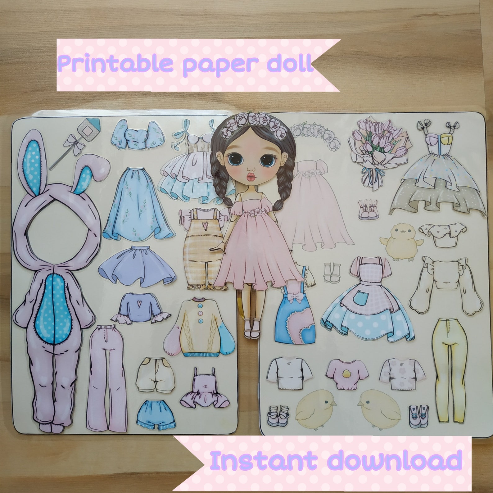 Printable Paper Doll Spring Blythe With Clothes Digital PDF - Etsy