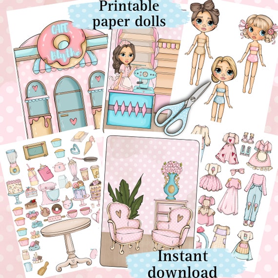 NEW HOUSE FOR YOUR DOLL IN THE ALBUM / PRINT AND PLAY clipart printable