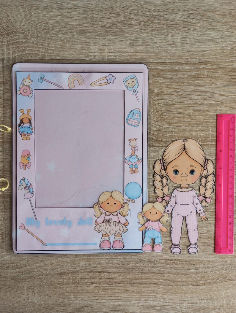 Paper Doll Ruler Printable Paper Doll Q Baby With Clothes - Digital PDF, Girly Busy Book ...