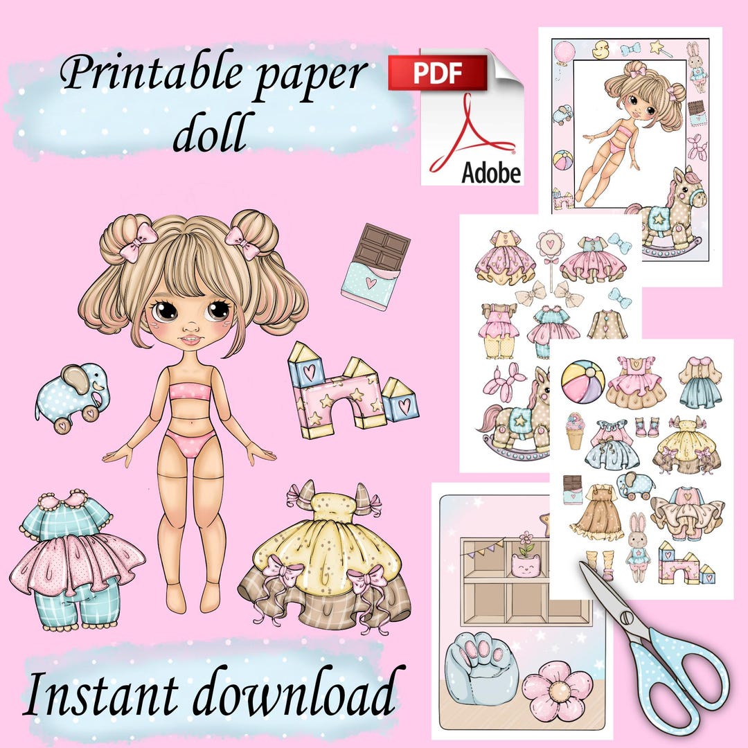 Printable Paper Doll Blythe With Clothes Digital PDF Instant Download Printable Paper Doll Blythe With Clothes Digital PDF Instant Download
