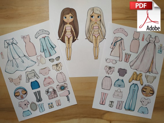 Printable Paper Doll Blythe Twins in Paris With Clothes Digital PDF, Dress  up Cut Out Doll, Busy Book Activity, Fashion Girl Template, DIY 