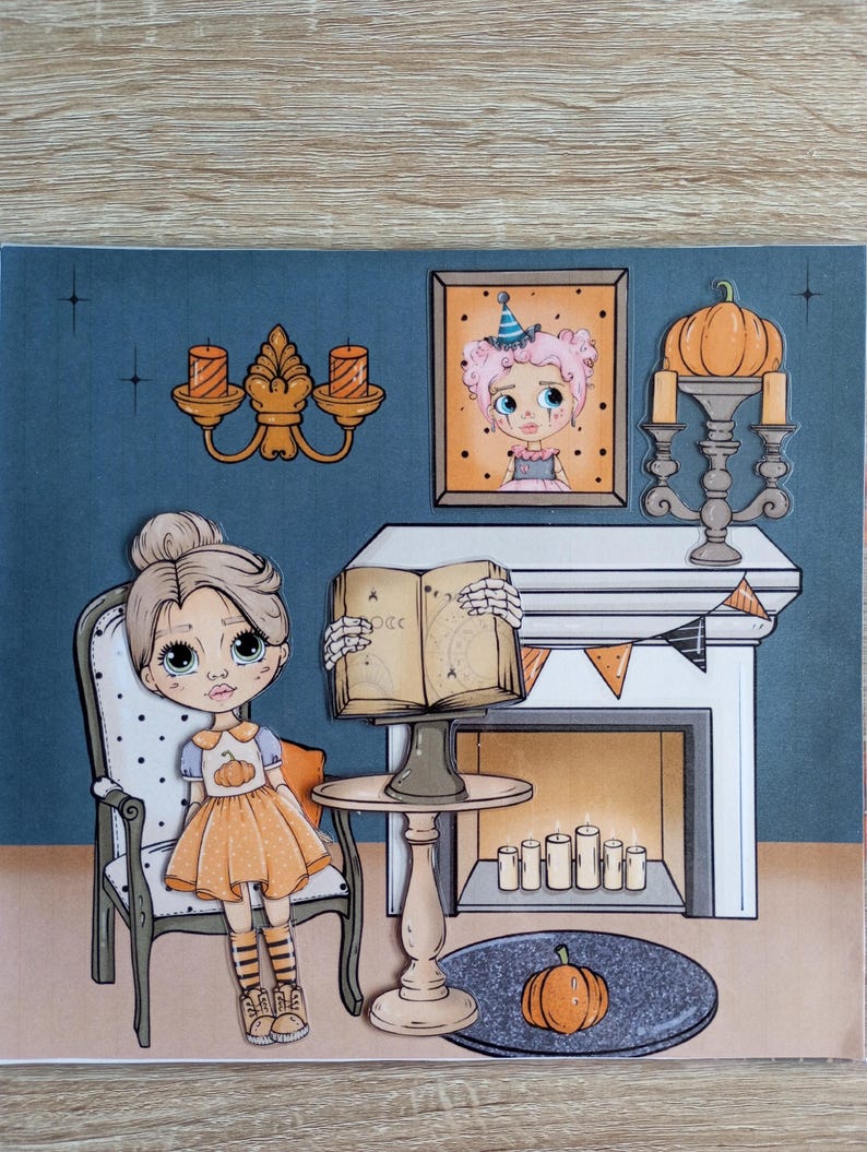 Printable Paper Doll Halloween Blythe With Clothes, Witch Dollhouse