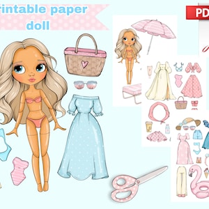 Printable Paper Doll Summer Blythe With Clothes Digital PDF, Girly Busy ...