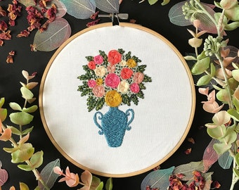 Bloom Embroidery Kit, needlecraft pattern, embroidery pattern, beginners needlecraft, modern embroidery, hoop art, embroidery art, diy