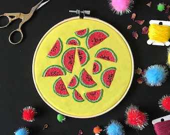 Watermelon Embroidery Kit, needlecraft pattern, embroidery pattern, beginners needlecraft, modern embroidery, craft kit, embroidery art