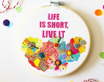 Motivation Embroidery Kit, needlecraft kit, embroidery pattern, beginners needlecraft, modern embroidery kit, hoop art, embroidery art, diy