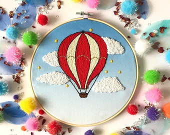 Balloon Embroidery Kit, needlecraft pattern, embroidery pattern, beginners needlecraft, modern embroidery, craft kit, embroidery art, diy