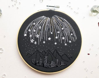 Star Burst Embroidery Kit, needlecraft kit, embroidery pattern, beginners needlecraft, modern embroidery kit, hoop art, embroidery art diy