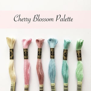 DMC 6 strand embroidery thread, CHERRY BLOSSOM, embroidery floss,  colour palette pack, embroidery supplies, cotton embroidery thread