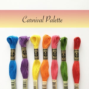 DMC 6 strand embroidery thread, CARNIVAL, embroidery floss,  colour palette pack, embroidery supplies, cotton embroidery thread