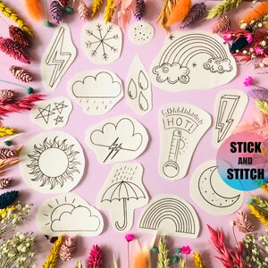 Weather Stick and Stitch embroidery transfers, embroidery pattern, embroidery transfer, embroidery, embroidery patches, craft kit, gift
