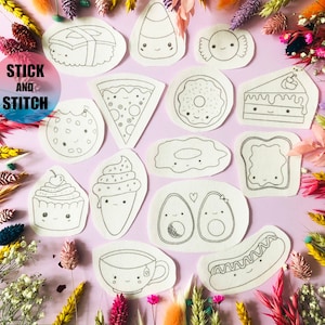 Kwaii Stick and Stitch embroidery transfers, embroidery pattern, embroidery transfer, embroidery, embroidery patches, craft kit, craft gift