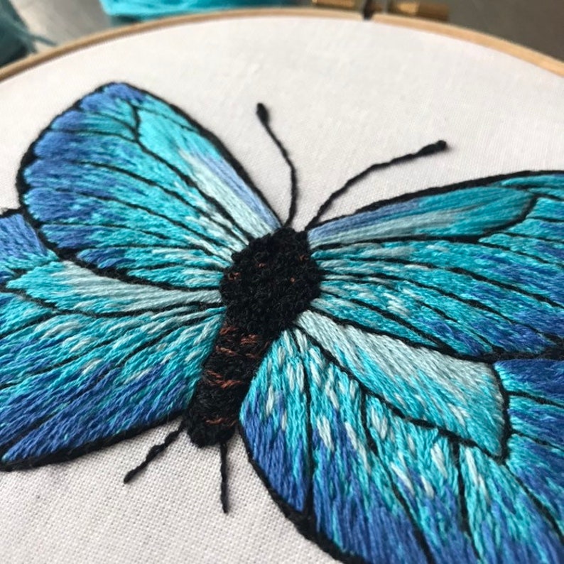 Butterfly Embroidery Pattern PDF needlecraft pattern Etsy