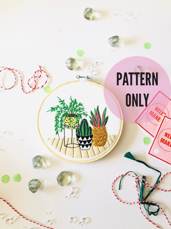 Botanical Embroidery pattern, needlecraft pattern, embroidery pattern, beginners needlecraft, modern embroidery, hoop art, embroidery art