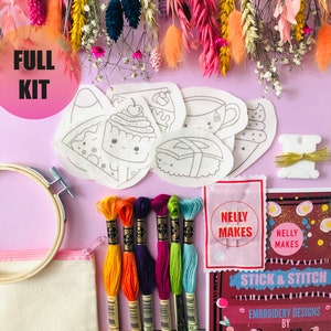 Transferencias de bordado Kwaii Stick and Stitch, patrón de bordado, transferencia de bordado, bordado, parches de bordado, kit artesanal, regalo artesanal