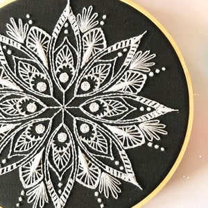 Mandala Embroidery Kit, needlecraft kit, embroidery pattern, beginners needlecraft, modern embroidery kit, hoop art, embroidery art, diy image 4