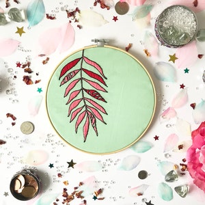Tropical Embroidery Kit, needlecraft kit, embroidery pattern, beginners needlecraft kit, modern embroidery kit, hoop art, craft kit