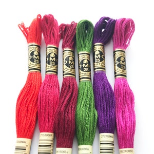 DMC 6 strand embroidery thread, BERRY BLAST, embroidery floss,  colour palette pack, embroidery supplies, cotton embroidery thread