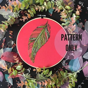 Fern Embroidery Pattern, needlecraft pattern, embroidery pattern, beginners needlecraft, modern embroidery, hoop art, embroidery art, diy