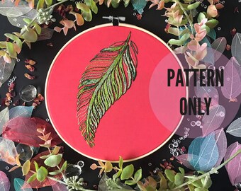 Fern Embroidery Pattern, needlecraft pattern, embroidery pattern, beginners needlecraft, modern embroidery, hoop art, embroidery art, diy