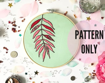 Tropical Embroidery Pattern, needlecraft, embroidery pattern, beginners needlecraft, modern embroidery, hoop art, embroidery art