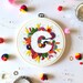Personalised Monogram  Embroidery Kit, needlecraft kit, embroidery pattern, beginners needlecraft kit, modern embroidery kit, wall art 
