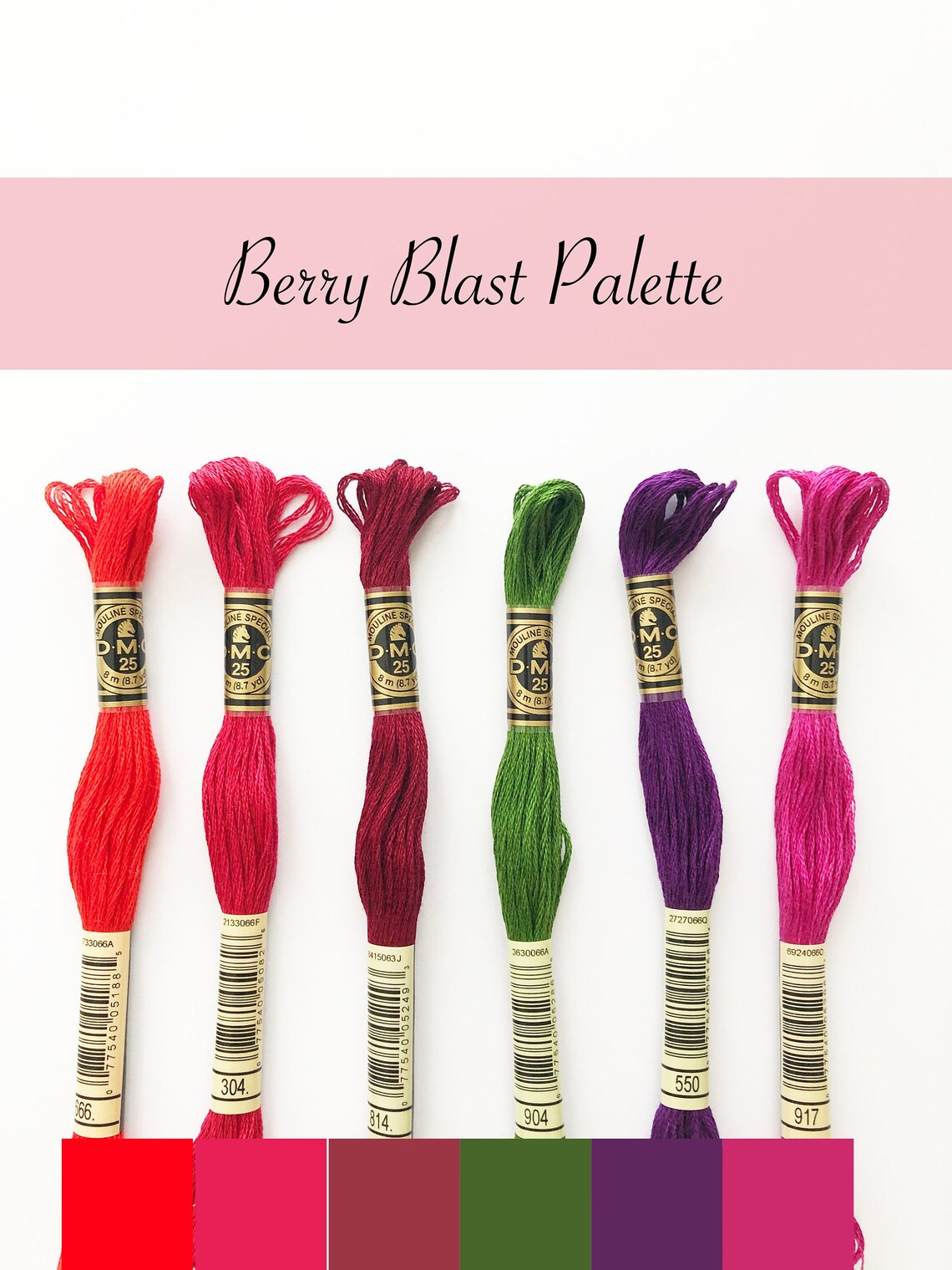 DMC 6 Strand Embroidery Thread, BERRY BLAST, Embroidery Floss, Colour ...