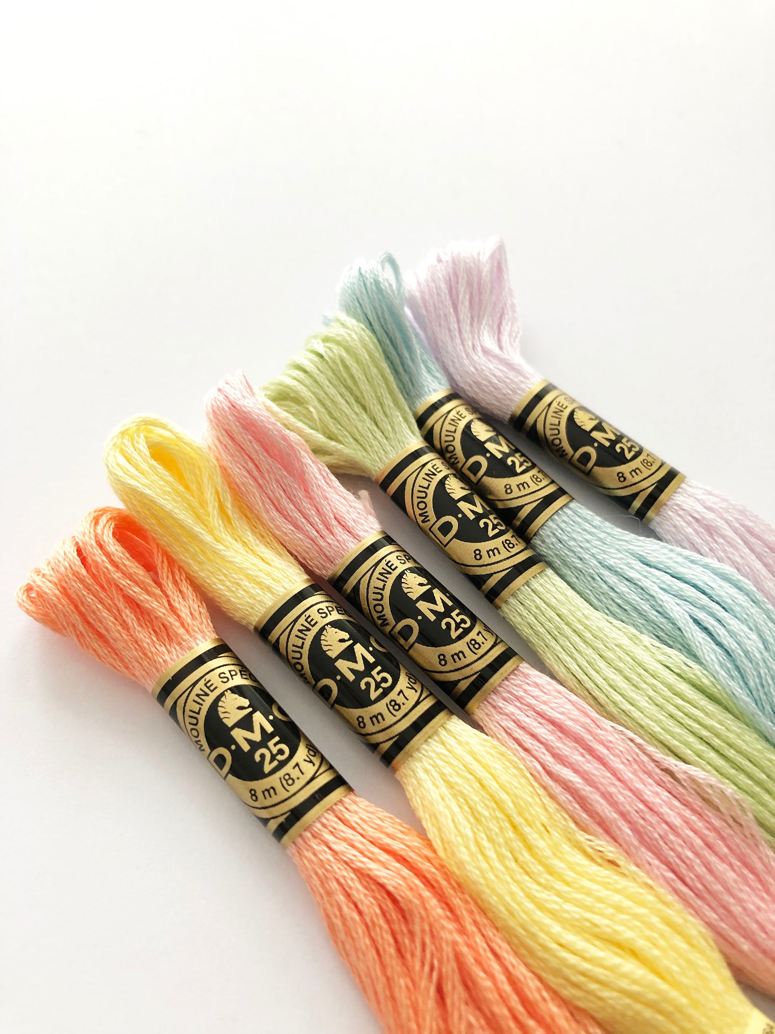 DMC 6 Strand Embroidery Thread, PASTEL RAINBOW, Embroidery Floss ...