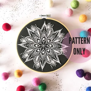 Mandala Embroidery Pattern, needlecraft , embroidery pattern, beginners needlecraft, modern embroidery, art, embroidery art, diy image 1