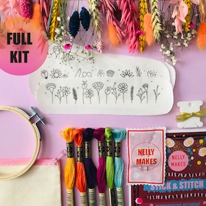 Floral Lines Stick and Stitch embroidery transfers, embroidery pattern, embroidery transfer, embroidery, embroidery patches, craft kit, gift