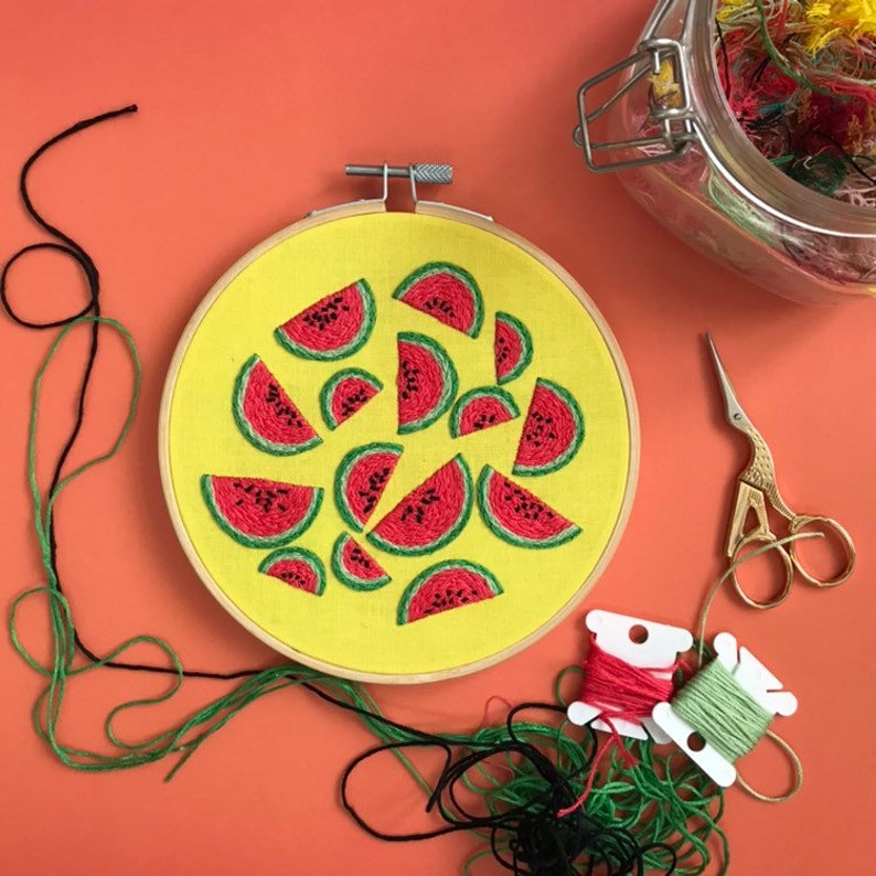 Watermelon embroidery sybju needlecraft sybju embroidery  etsy uk Watermelon embroidery sybju needlecraft sybju embroidery  etsy uk