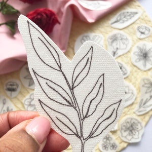 Floral Stick and Stitch embroidery transfers, embroidery pattern, embroidery transfer, embroidery, embroidery patches, craft kit, craft gift imagem 5