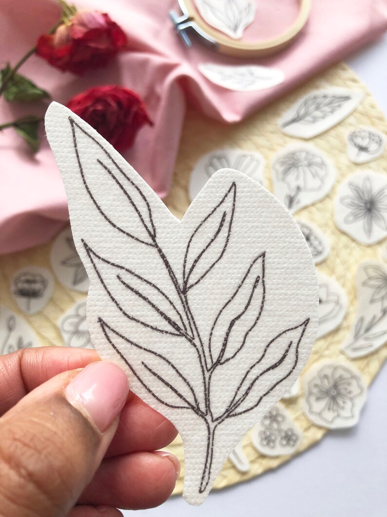 Floral Stick and Stitch embroidery transfers, embroidery pattern, embroidery transfer, embroidery, embroidery patches, craft kit, craft gift imagem 5