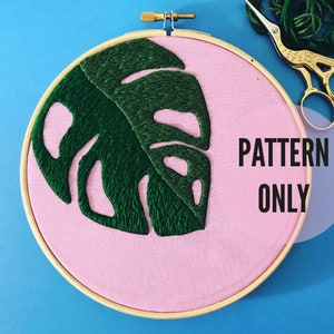 Palm Leaf Embroidery Pattern, needlecraft, embroidery pattern, beginners needlecraft , modern embroidery , hoop art, embroidery