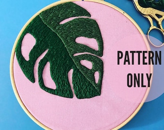 Palm Leaf Embroidery Pattern, needlecraft, embroidery pattern, beginners needlecraft , modern embroidery , hoop art, embroidery