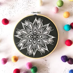 Mandala Embroidery Pattern, needlecraft , embroidery pattern, beginners needlecraft, modern embroidery, art, embroidery art, diy image 2